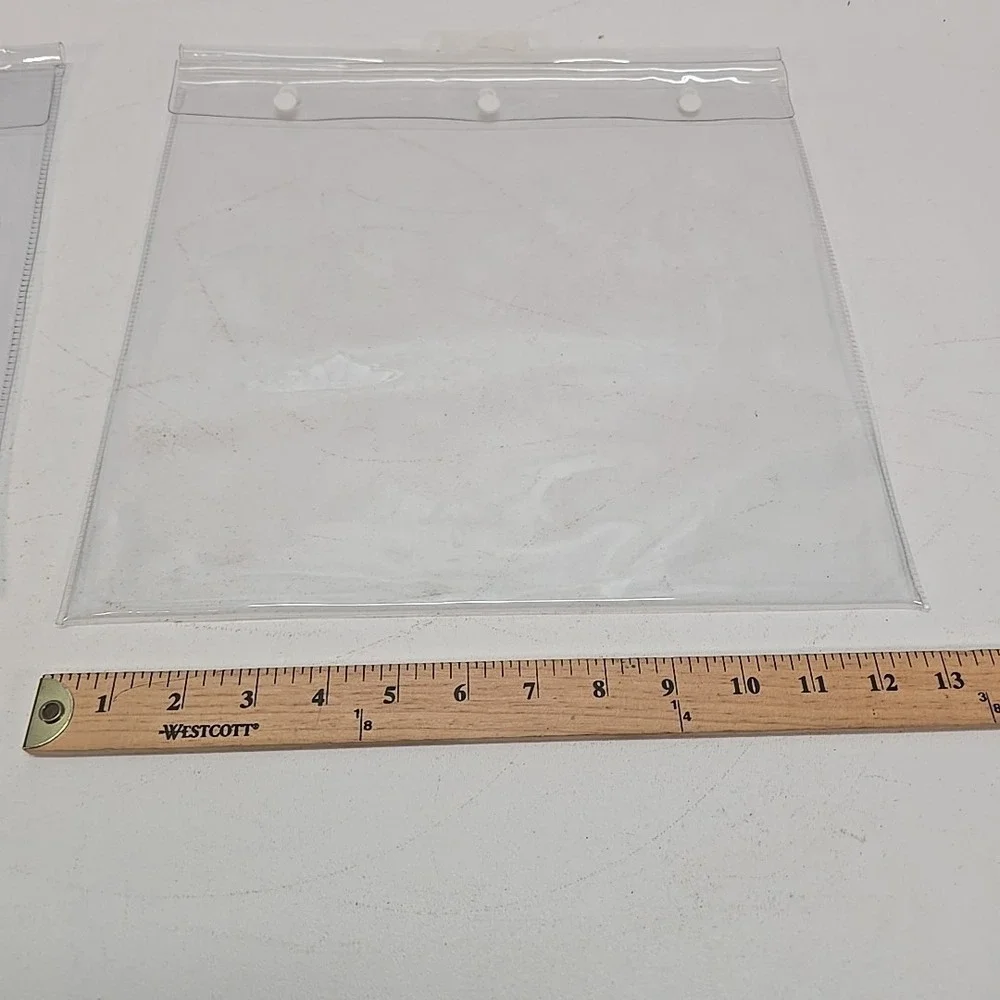 3 PCS. CLEAR PLASTIC STORAGE BAGS SNAP CLOSURE HANGING TAB‎ 13